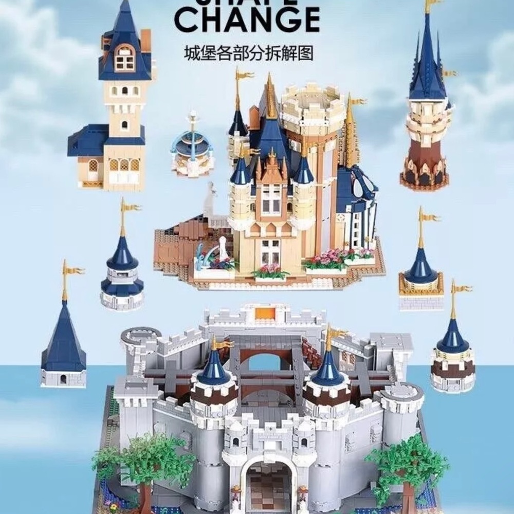 Walt Disney Princes Paradise Castle Building Block Set 8338+ pc Mould King 13132 - Picture 3 of 5